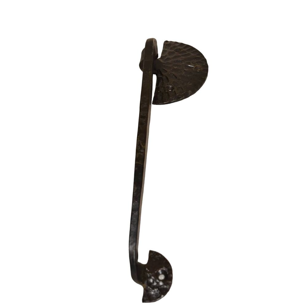 Heavy Rod Iron Door Handle/Towel Rod Handcrafted 22.5" Long 7# Dark Bronze Color